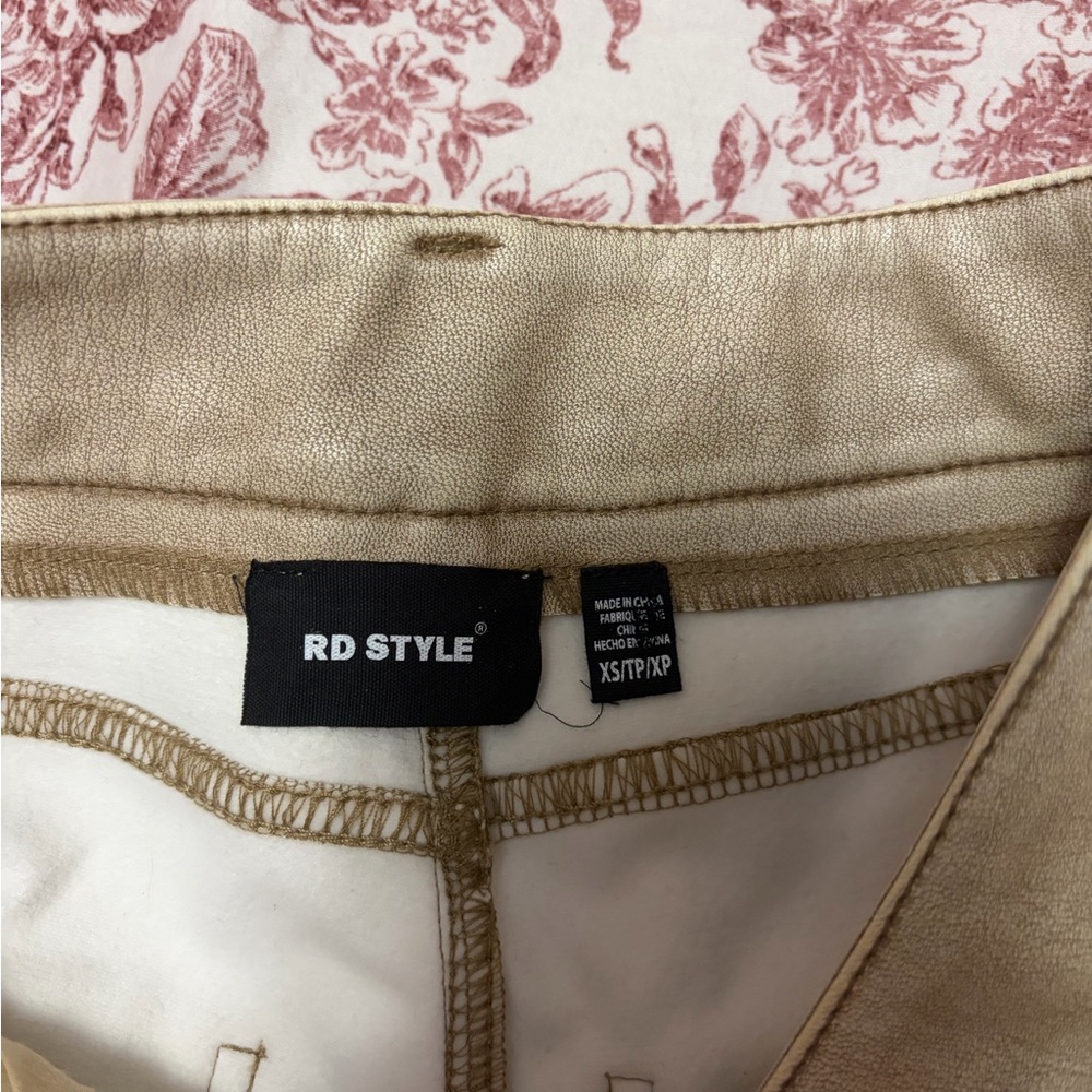RD Style Beige Leather Jeans